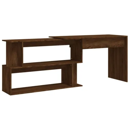 Bureau d'angle Chêne marron 200x50x76 cm  2