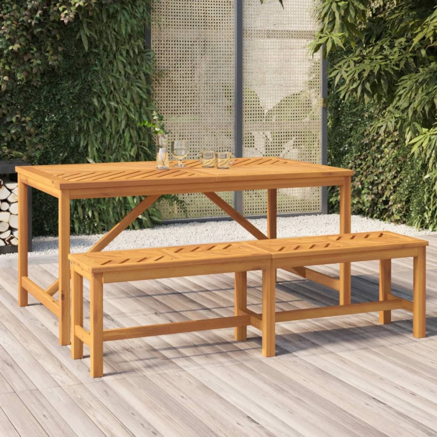 Banc de jardin 150 cm bois massif d'acacia