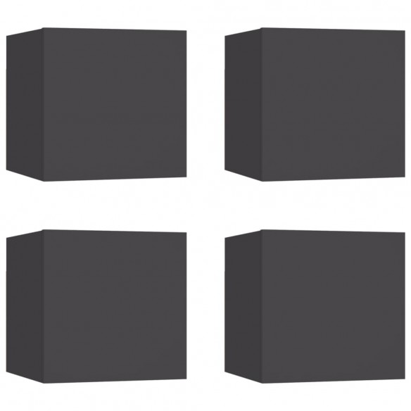 Meubles TV muraux 4 pcs Gris 30,5x30x30 cm