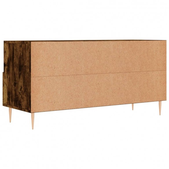 Meuble TV chêne fumé 102x36x50 cm bois d'ingénierie