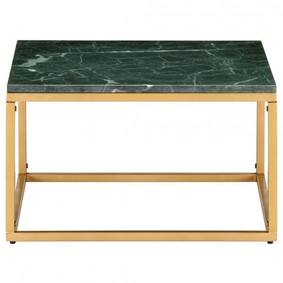 Table basse Vert 60x60x35 cm Pierre véritable et texture marbre