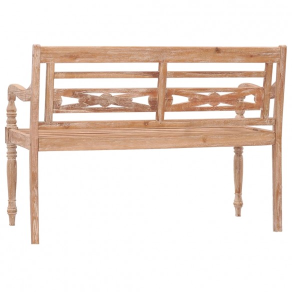 Banc Batavia 120 cm Huilé en blanc Bois de teck solide