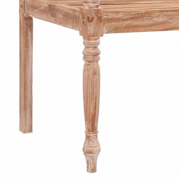 Banc Batavia 120 cm Huilé en blanc Bois de teck solide