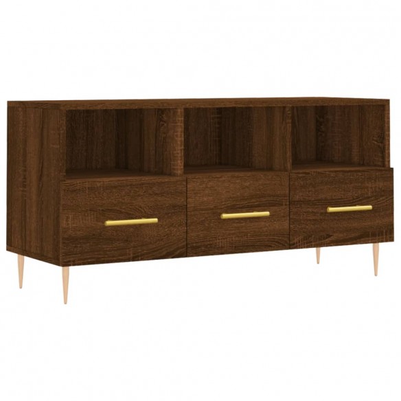 Meuble TV chêne marron 102x36x50 cm bois d'ingénierie