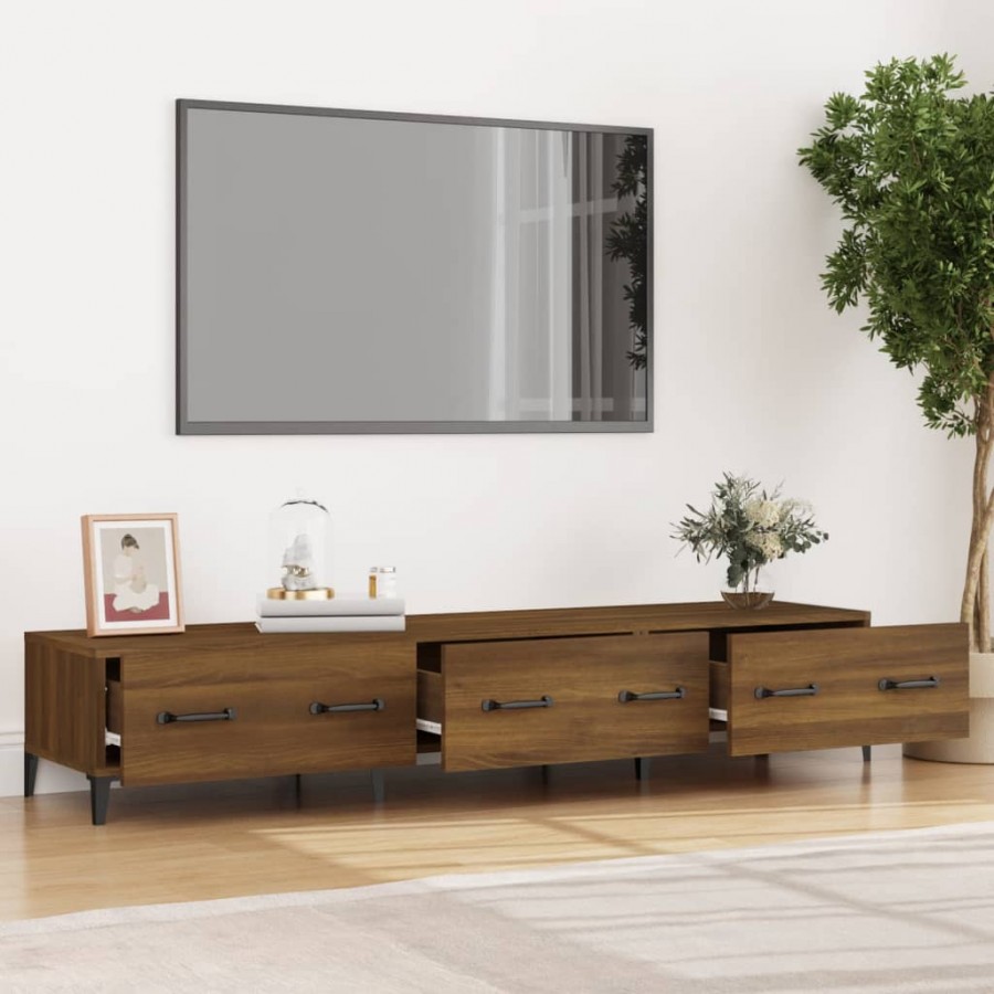 Meuble TV Chêne marron 150x34,5x30 cm  Meuble TV Chêne marron 150x34,5x30 cm