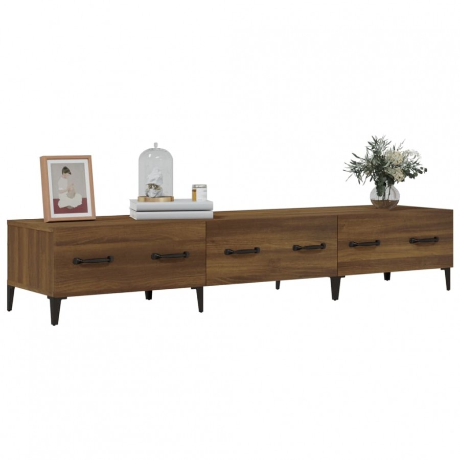 Meuble TV Chêne marron 150x34,5x30 cm  Meuble TV Chêne marron 150x34,5x30 cm