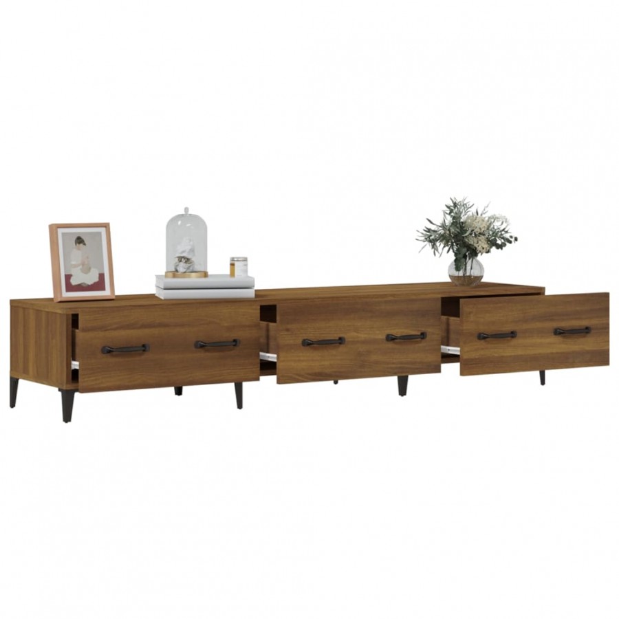 Meuble TV Chêne marron 150x34,5x30 cm  Meuble TV Chêne marron 150x34,5x30 cm