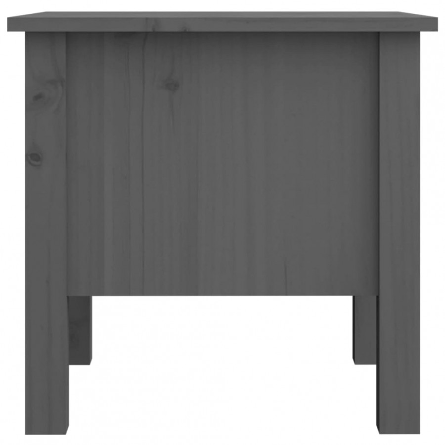 Tables d'appoint 2 pcs Gris 40x40x39 cm Bois massif de pin