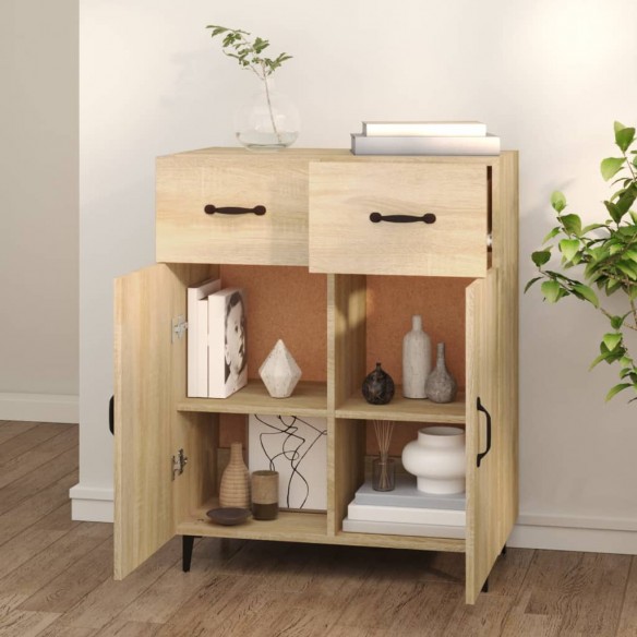 Buffet chêne sonoma 69,5x34x90 cm bois d'ingénierie