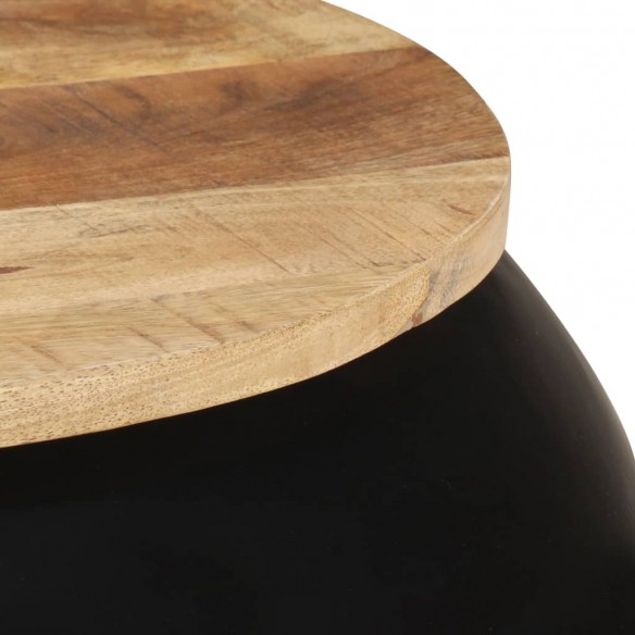 Table basse Noir 68x68x30 cm Bois de manguier solide