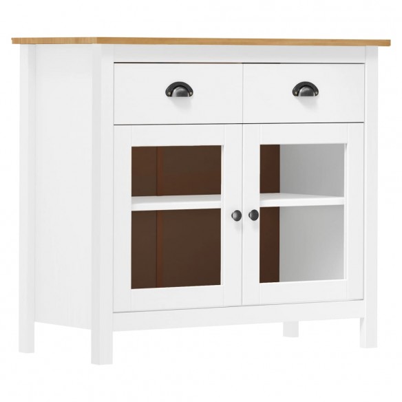 Buffet Hill Blanc 90x40x80 cm Bois de pin solide