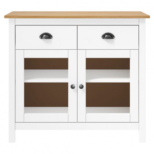 Buffet Hill Blanc 90x40x80 cm Bois de pin solide