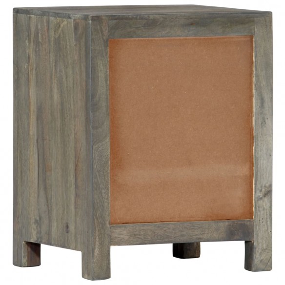 Table de chevet Gris 40x30x50 cm Bois de manguier massif