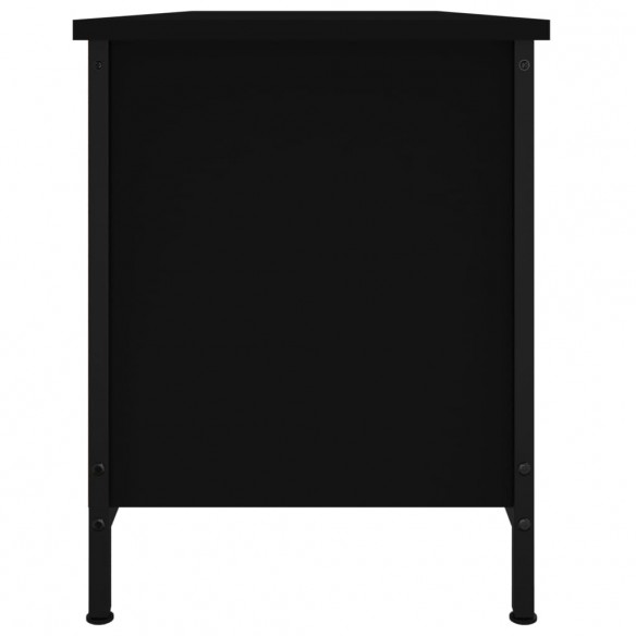 Meuble TV avec portes noir 102x35x45 cm bois d'ingénierie