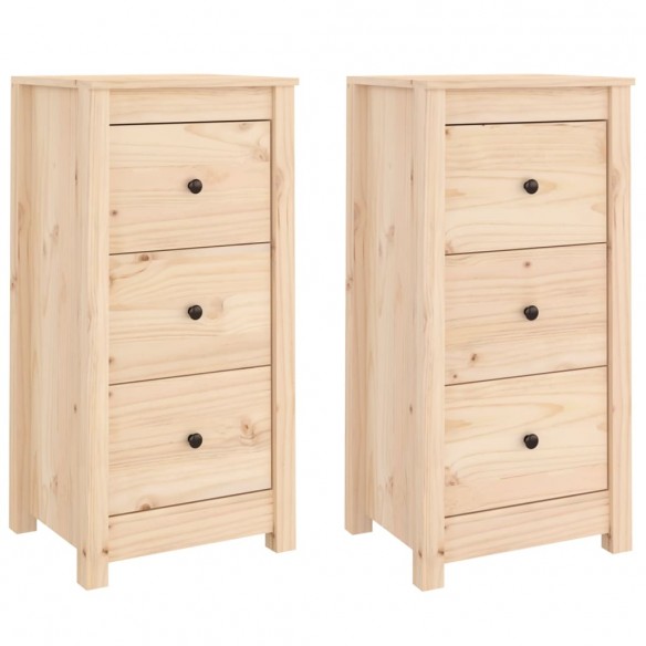 Buffets 2 pcs 40x35x80 cm Bois massif de pin