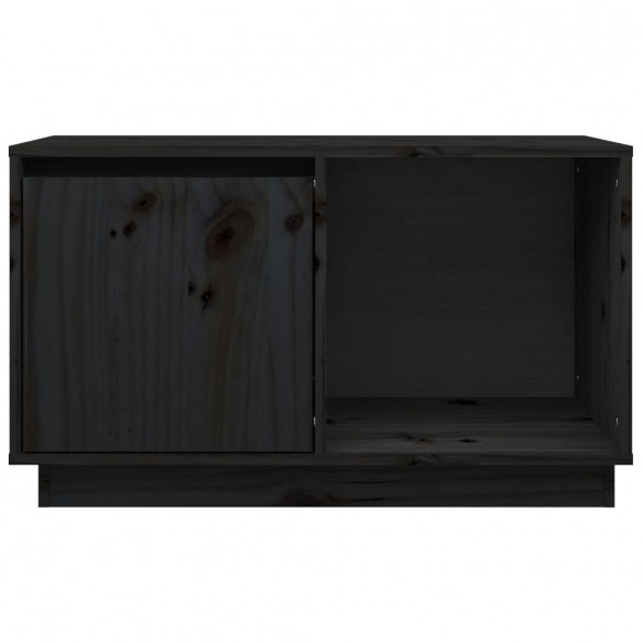 Meuble TV Noir 74x35x44 cm Bois de pin massif