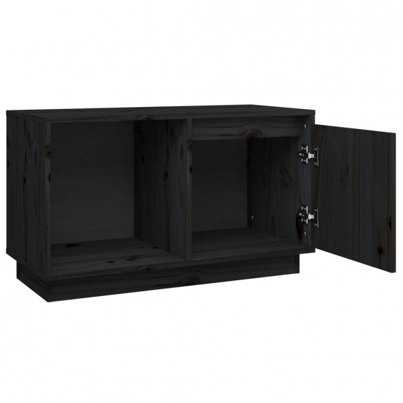 Meuble TV Noir 74x35x44 cm Bois de pin massif