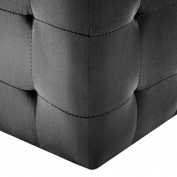 2 pcs Tables de chevet Noir 30x30x30 cm Tissu velours