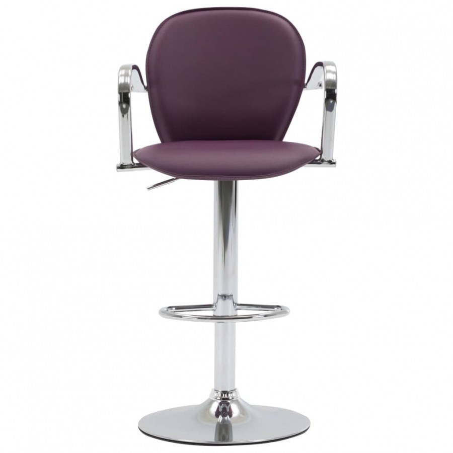 Tabourets de bar avec accoudoir lot de 2 violet similicuir