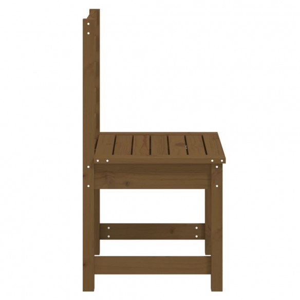 Chaises de jardin 2 pcs marron miel bois massif de pin