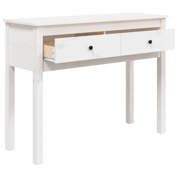 Table console Blanc 100x35x75 cm Bois massif de pin