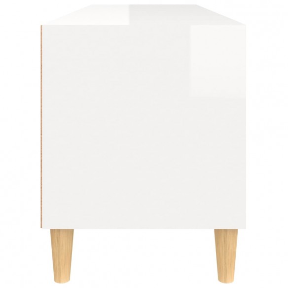 Meuble TV blanc brillant 100x34,5x44,5 cm bois d'ingénierie