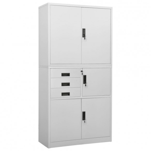 Armoire de bureau Gris clair 90x40x180 cm Acier