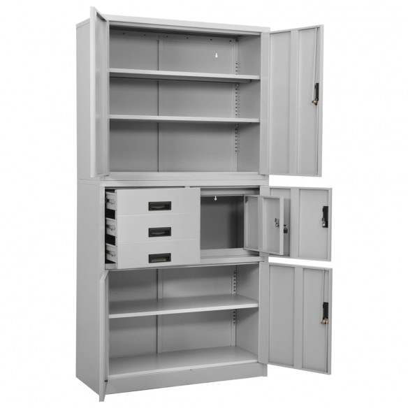 Armoire de bureau Gris clair 90x40x180 cm Acier