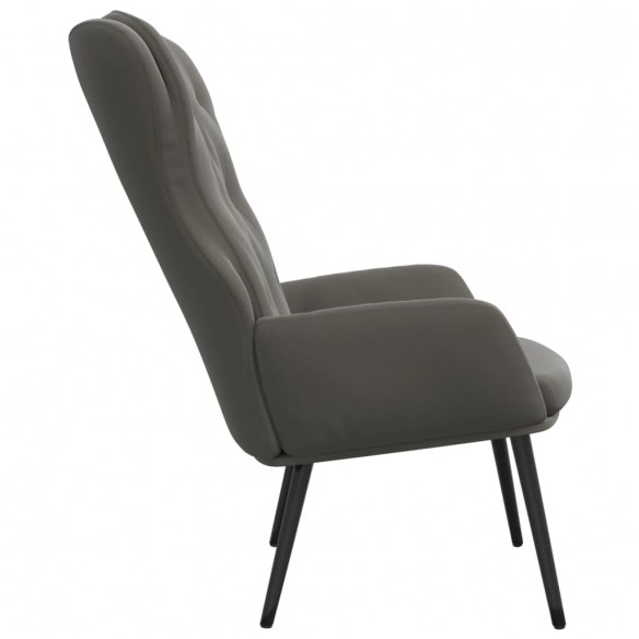 Chaise de relaxation Gris foncé Velours