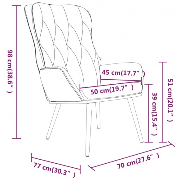 Chaise de relaxation Gris foncé Velours