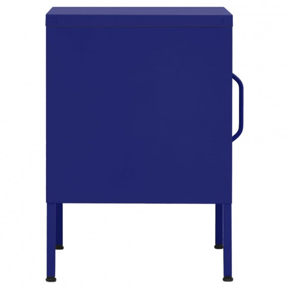 Table de chevet Bleu marine 35x35x51 cm Acier