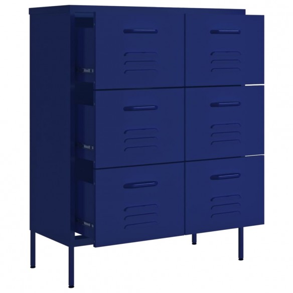 Armoire à tiroirs Bleu marine 80x35x101,5 cm Acier