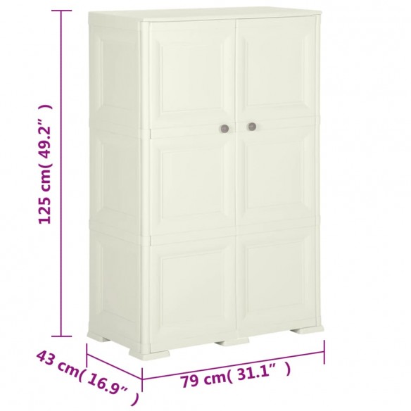 Armoire plastique 79x43x125 cm design bois glace à la vanille