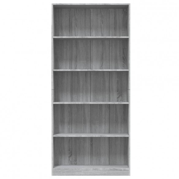 Bibliothèque 5 niveaux Sonoma gris 80x24x175 cm