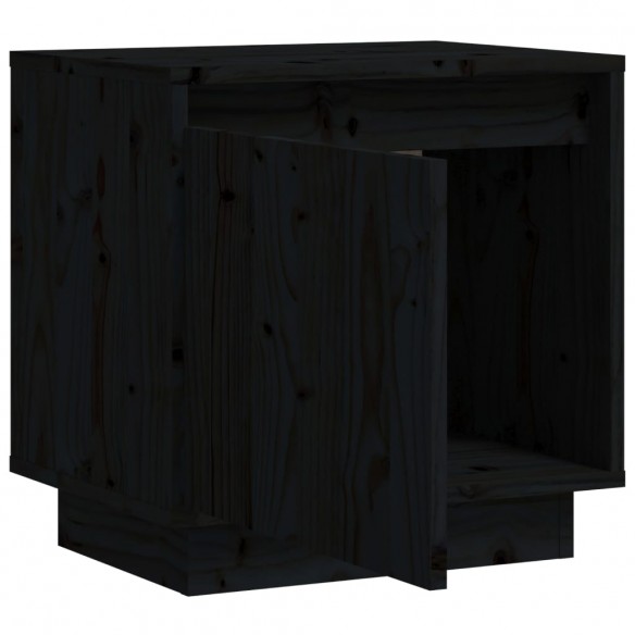 Tables de chevet 2 pcs Noir 40x30x40 cm Bois de pin solide