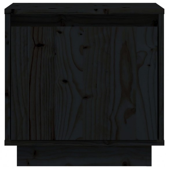 Tables de chevet 2 pcs Noir 40x30x40 cm Bois de pin solide