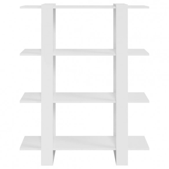 Bibliothèque/Séparateur de pièce Blanc brillant 100x30x123,5 cm