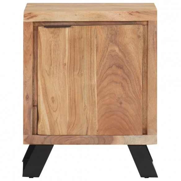 Table de chevet 40x30x50 cm Bois d'acacia avec bord naturel