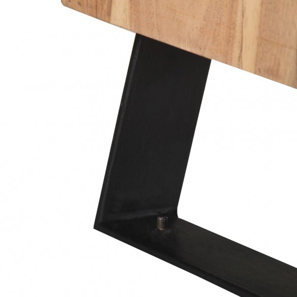 Table de chevet 40x30x50 cm Bois d'acacia avec bord naturel