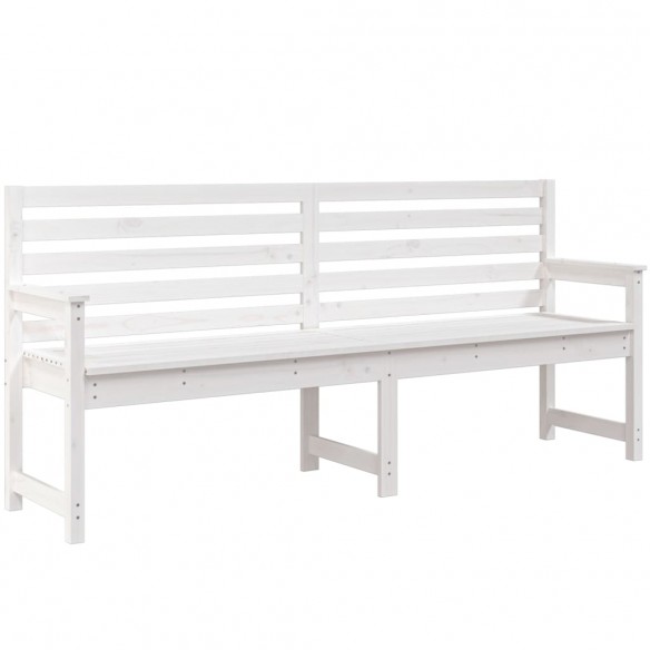 Banc de jardin blanc 203,5x48x91,5 cm bois massif de pin