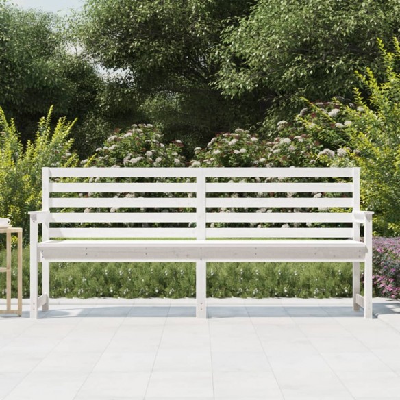 Banc de jardin blanc 203,5x48x91,5 cm bois massif de pin