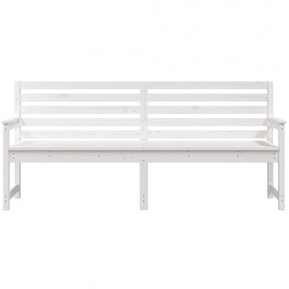 Banc de jardin blanc 203,5x48x91,5 cm bois massif de pin