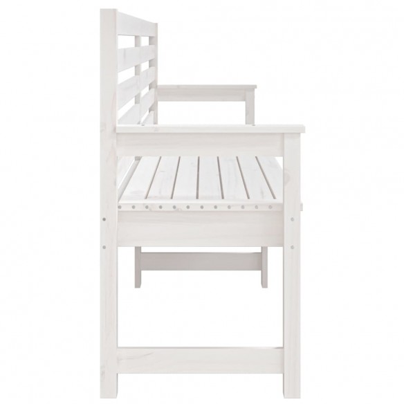 Banc de jardin blanc 203,5x48x91,5 cm bois massif de pin