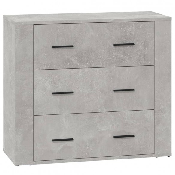 Buffet Gris béton 80x33x70 cm Bois d'ingénierie