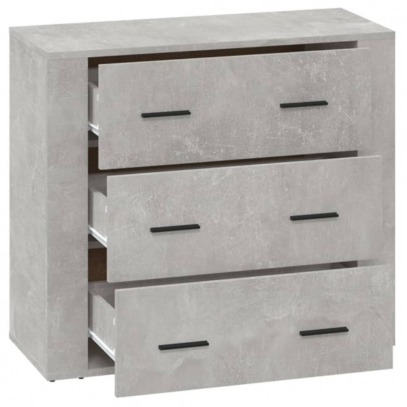 Buffet Gris béton 80x33x70 cm Bois d'ingénierie