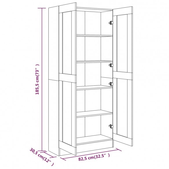 Bibliothèque Sonoma gris 82,5x30,5x185,5 cm Bois d'ingénierie