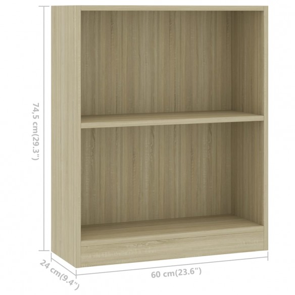 Bibliothèque Chêne sonoma 60x24x74,5 cm Bois d'ingénierie