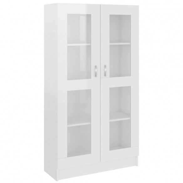 Armoire à vitrine Blanc brillant 82,5x30,5x150 cm Aggloméré