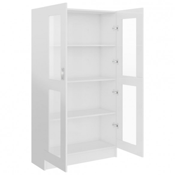 Armoire à vitrine Blanc brillant 82,5x30,5x150 cm Aggloméré