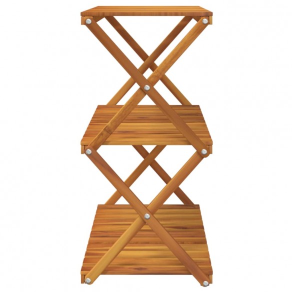 Étagère pliable à 3 niveaux Marron 70x31x63 cm Bois d'acacia